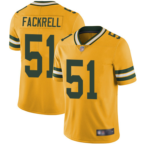 Green Bay Packers Limited Gold Men #51 Fackrell Kyler Jersey Nike NFL Rush Vapor Untouchable